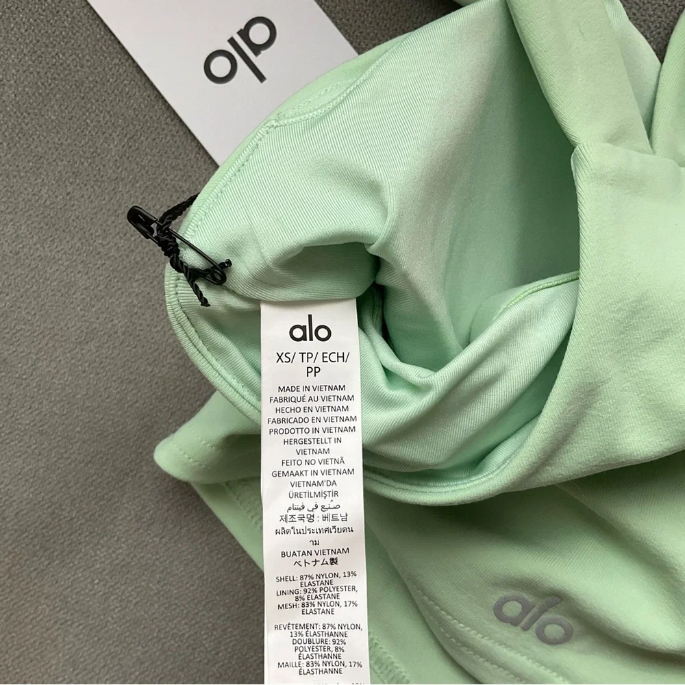 Alo Yoga Airbrush Real Bra Tank Spearmint XS